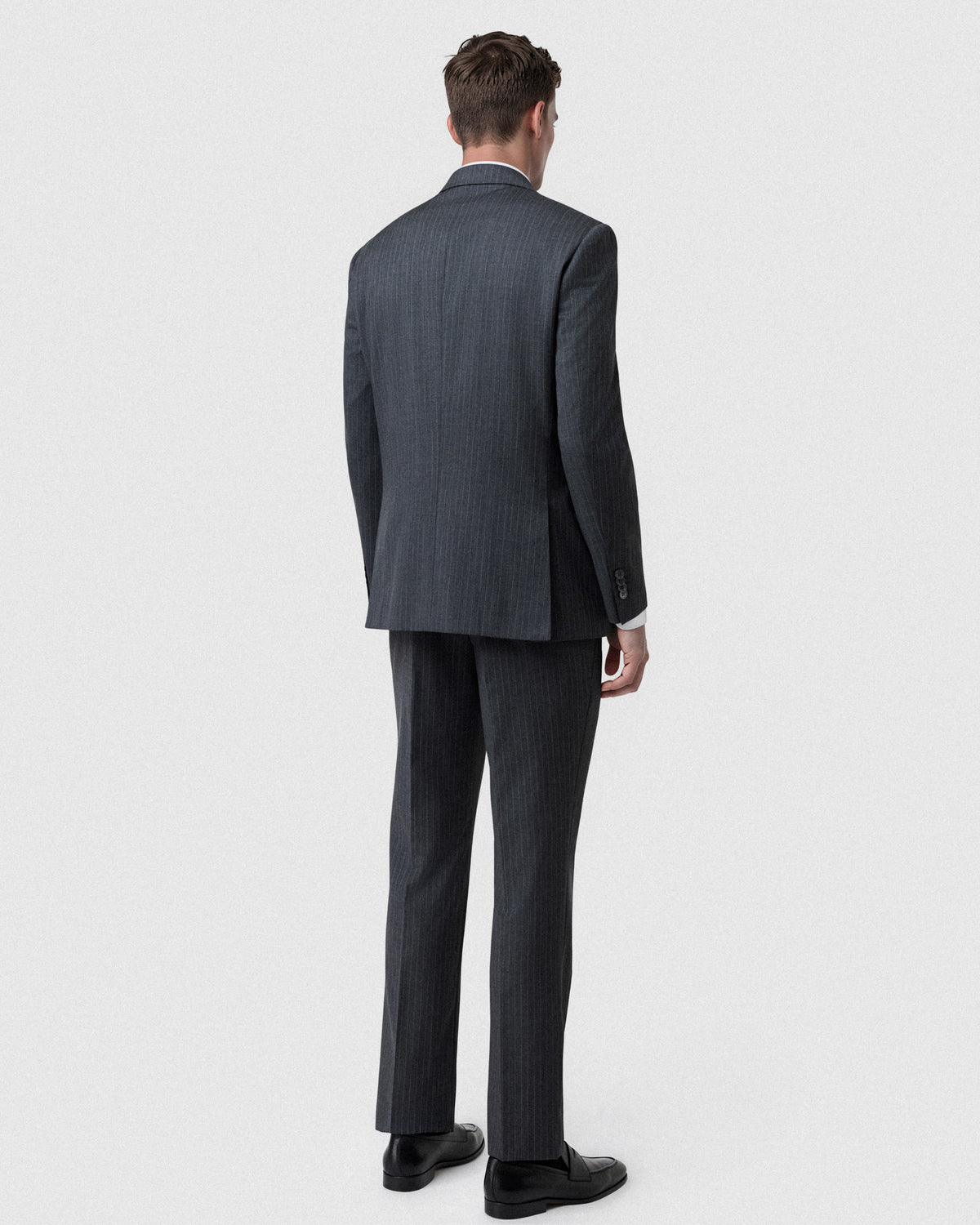 Sacoor Brothers Slim Fit Stripe Pure Wool Suit, Grey