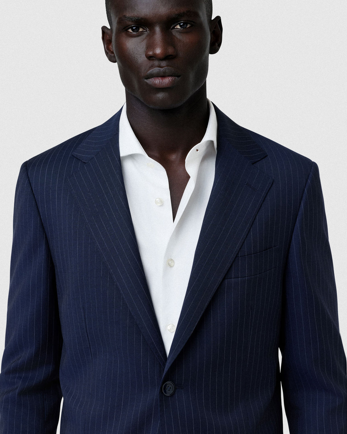 Sacoor Brothers Slim Fit Stripe Pure Wool Suit, Dark Blue