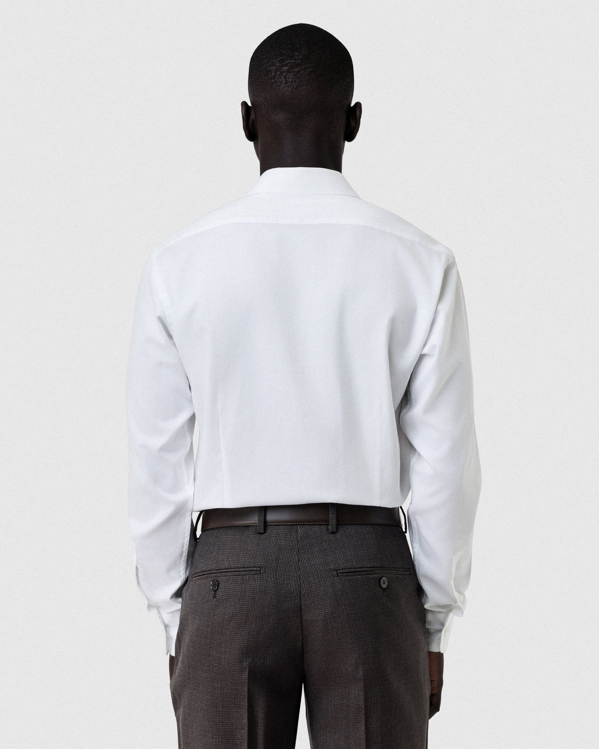 Sacoor Brothers Slim Fit Business Structures Oxford Collar Shirt, White