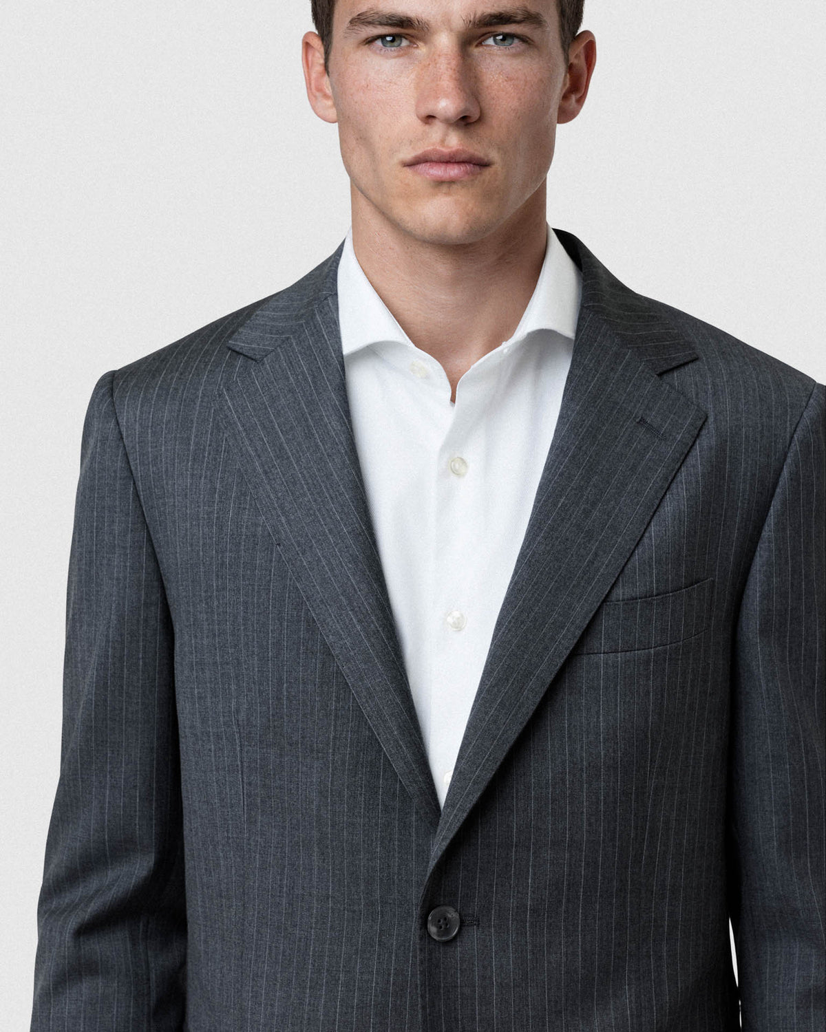 Sacoor Brothers Slim Fit Stripe Pure Wool Suit, Grey
