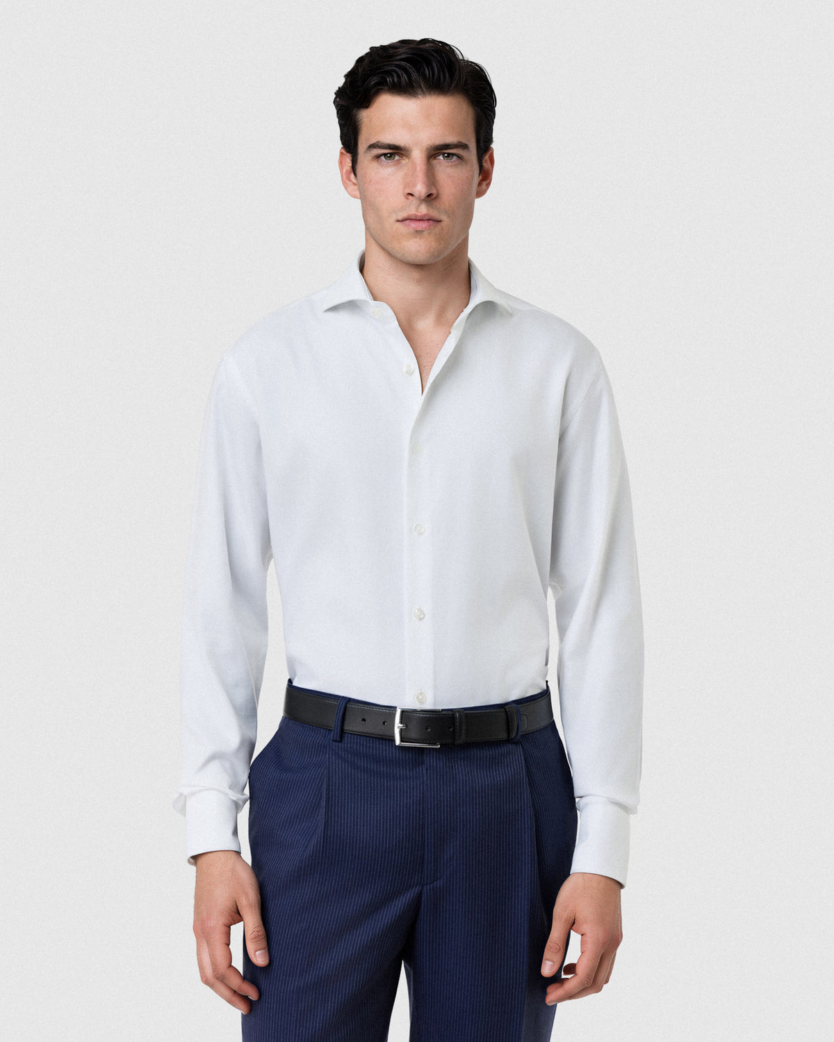 Sacoor Brothers Regular Fit Business Structures Dublin Collar Shirt, White