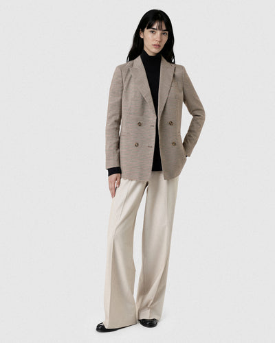 Regular Fit Double-Breasted Houndstooth Blazer