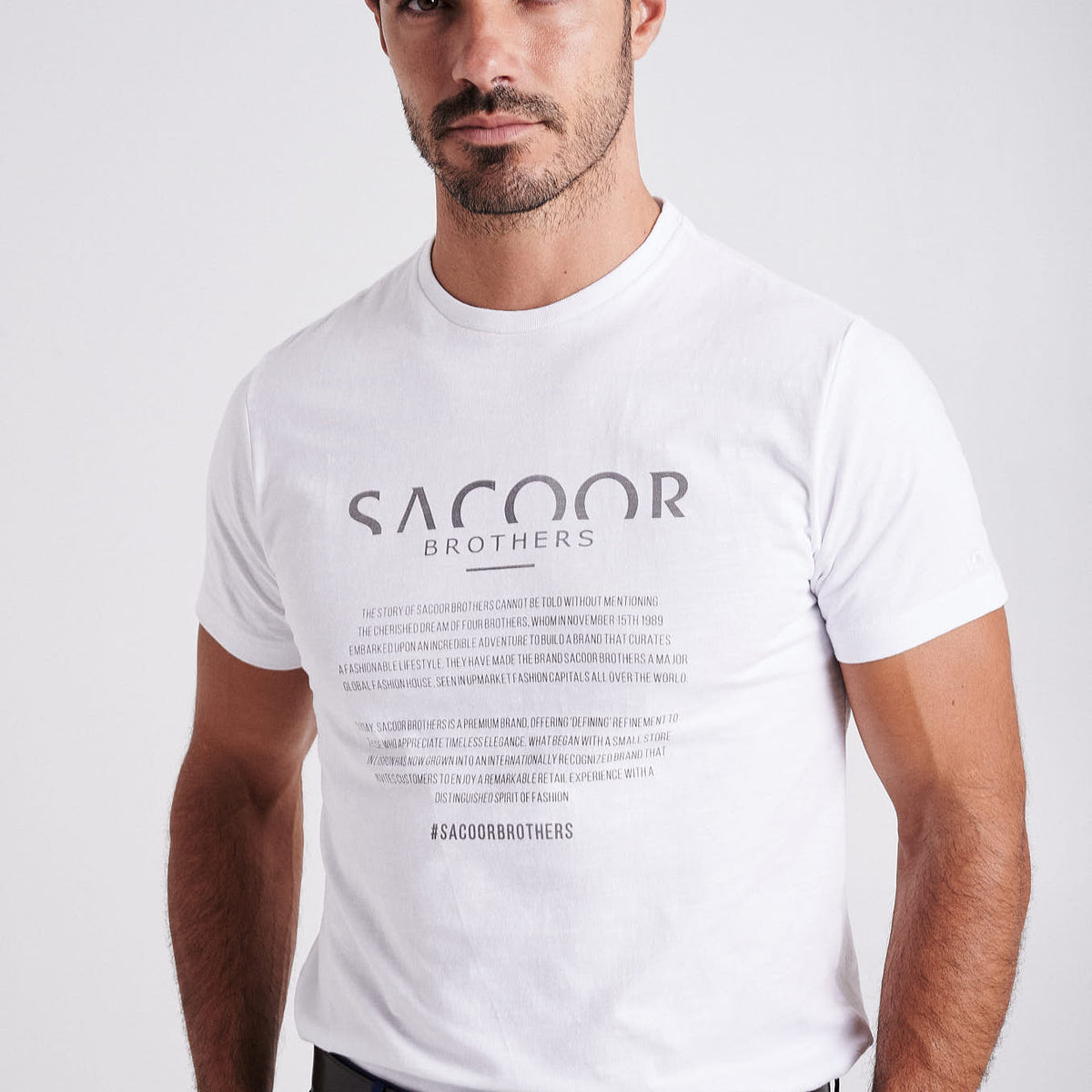Plain organic cotton short sleeve t-shirt with brand story
