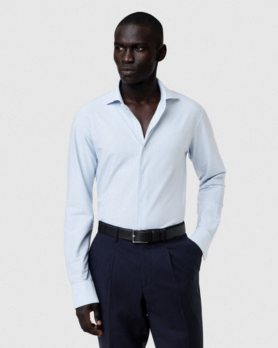 Slim Fit Travel Flex Striped Newport Collar Shirt