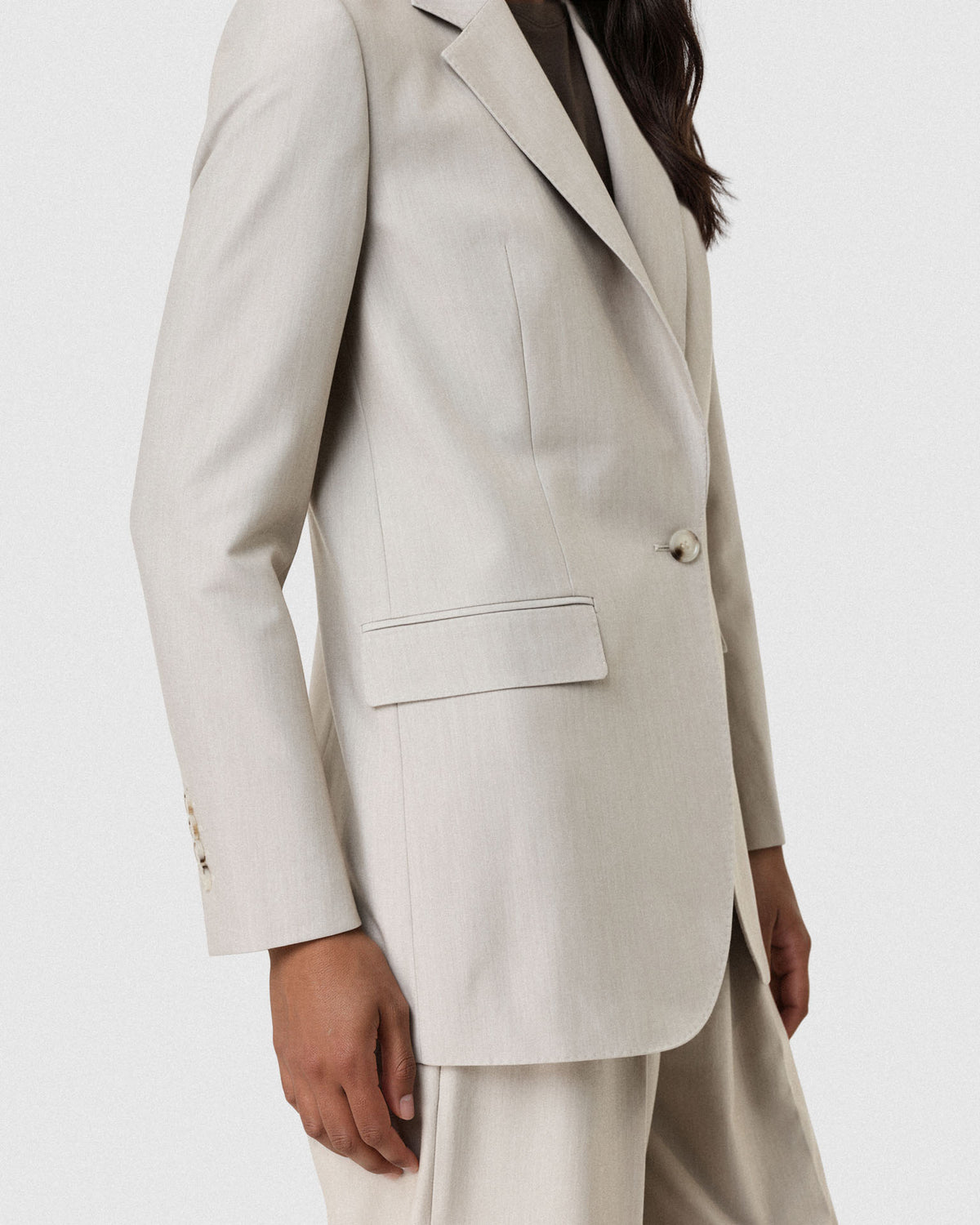 Sacoor Brothers Regular Fit Single-Breasted Blazer With Notch Lapels, Beige