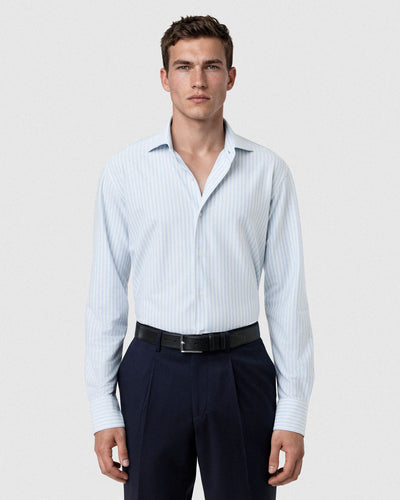 Slim Fit Travel Flex Striped Newport Collar Shirt
