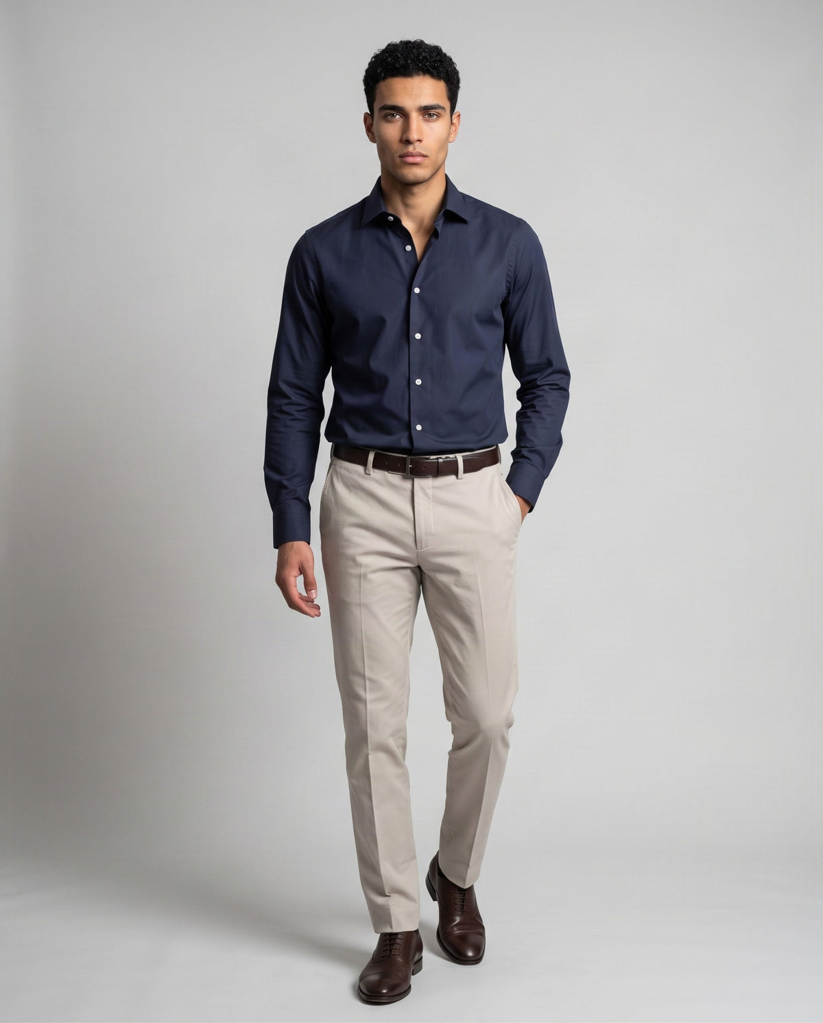 Sacoor Brothers Shirt Classic Man Classic (Regular), Dark Blue