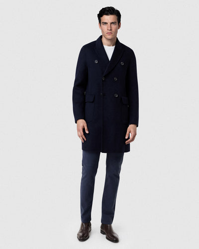Handmade Double-Breasted Overcoat In A Wool Blend With Cashmere Touch