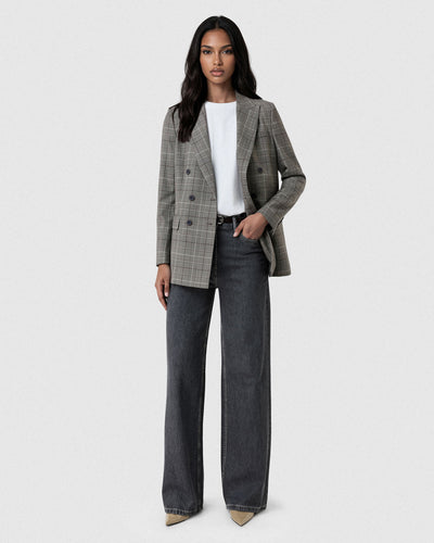 Regular Fit Double-Breasted Checked Blazer